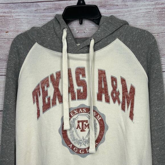 Three Square Texas A&M Aggie Pullover Soft Cozy Fleece Thumb Hole Hoodie Large - Picture 4 of 6